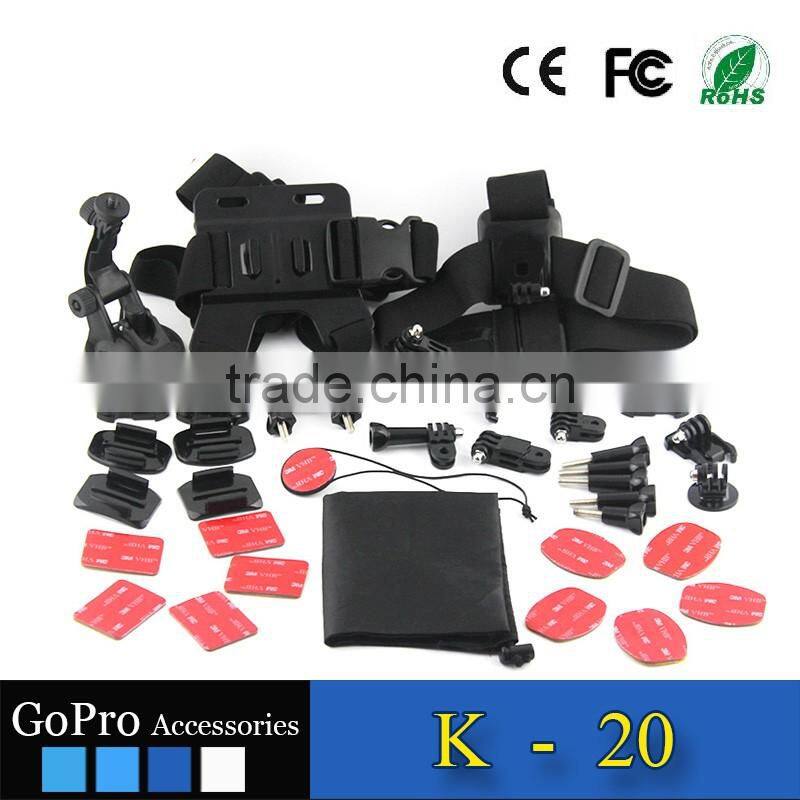 2016 hot selling products kit used for gopros heros 4 accessories bundle of camera cases