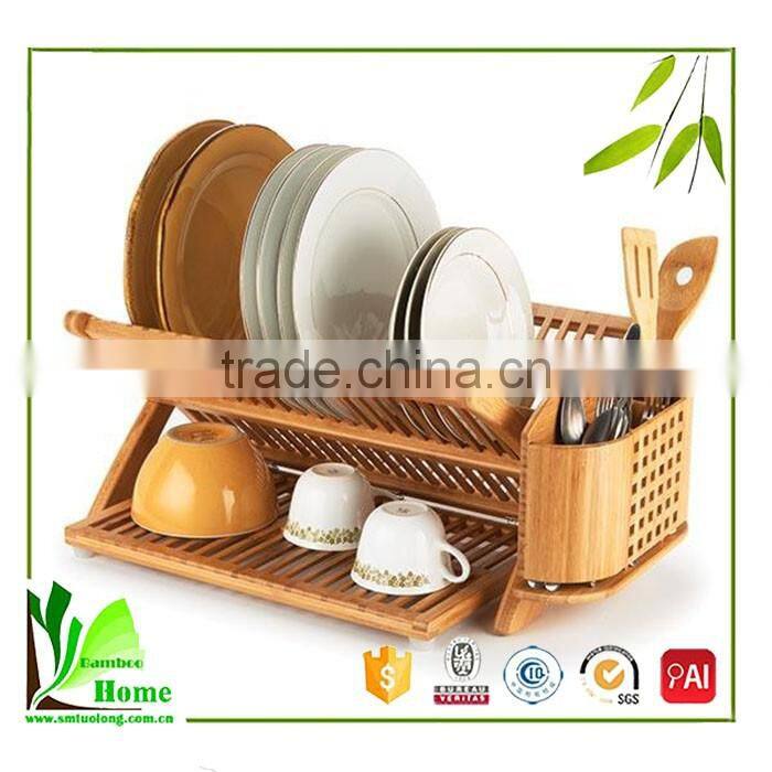 China wholesale custom bamboo roll-up dish drying rack