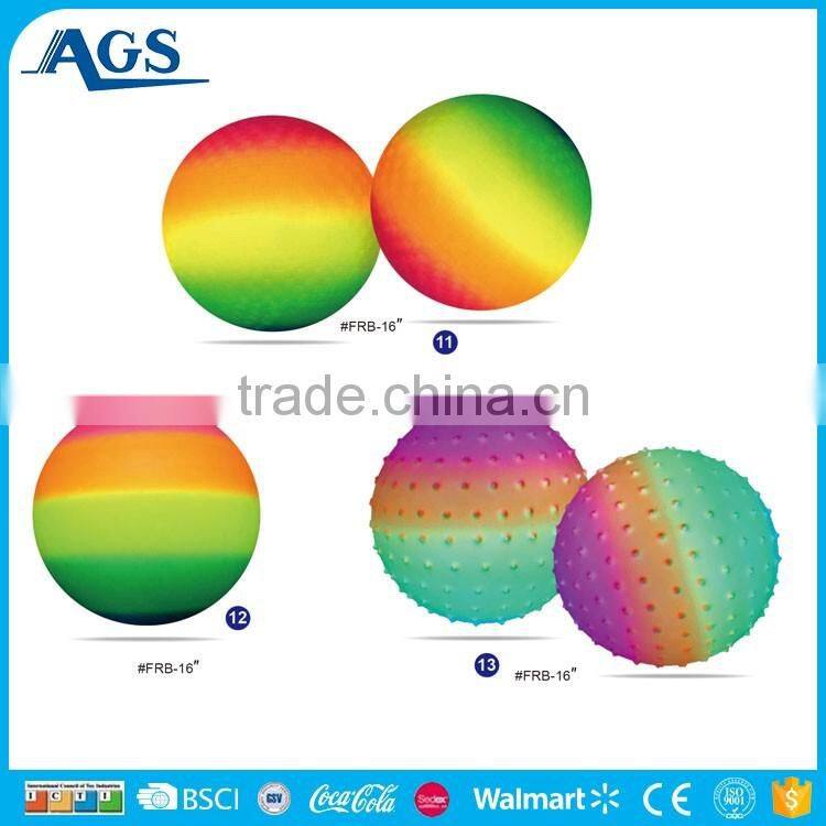 Two styles reainbow color pvc inflatable massage ball
