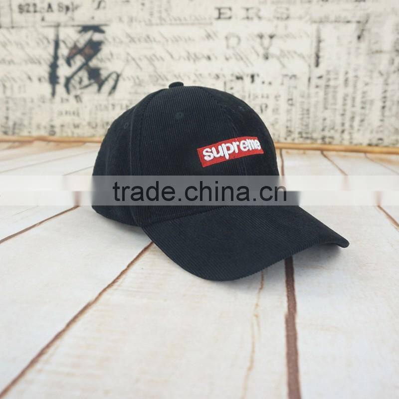 Corduroy Fabric Embroidery Patch Baseball Cap