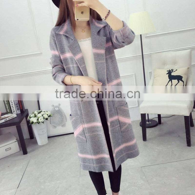 Wholesale ladies knitted sweater coat women long knit cardigan
