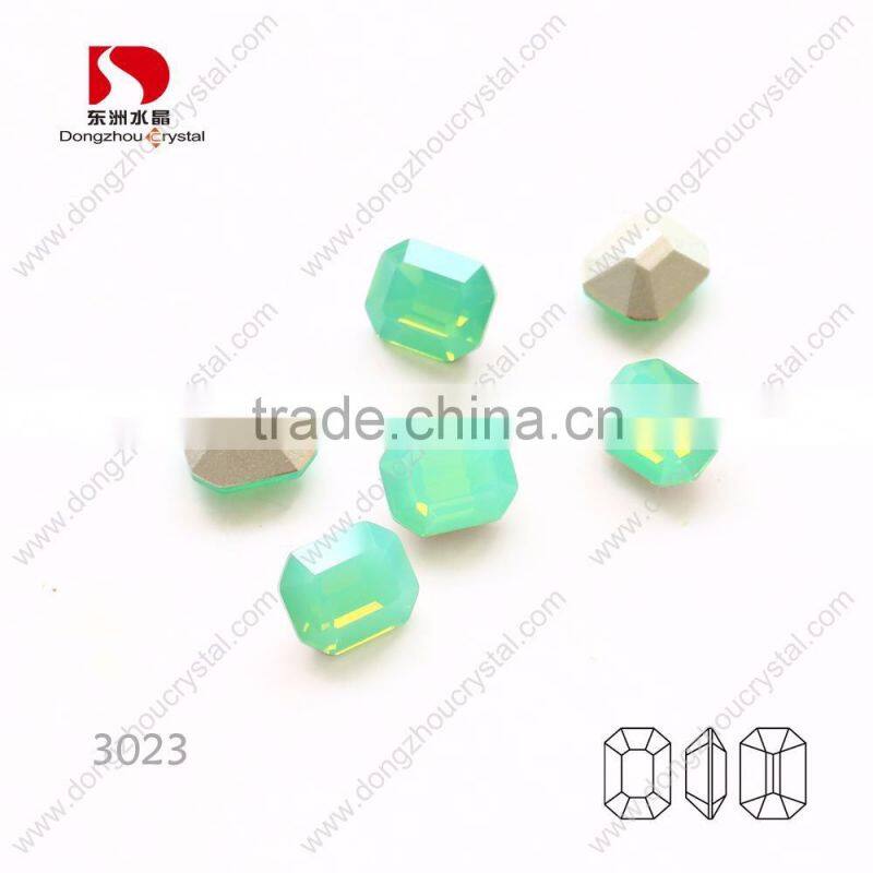 fashionable OCTAGON green opal k9 crystal fancy stone used in jewelry/dress/shoes/bags/hats ornaments