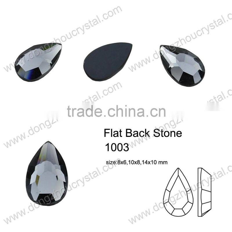 Fancy flat back pear crystal stone for jewelry element