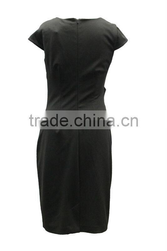 lady graceful/gorgeous dress, v-neck cap sleeve asymmetric design slim fitting back zipper long evening dress