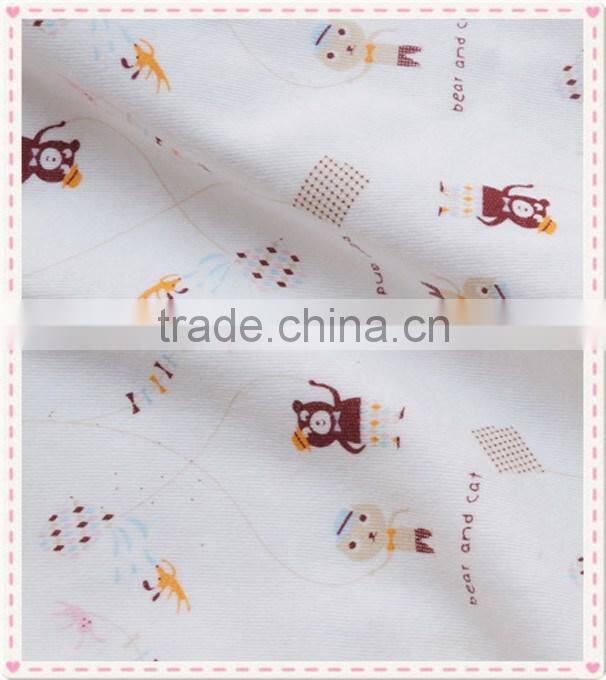 China supplier knitted 100%cotton printed interlock fabric for garment