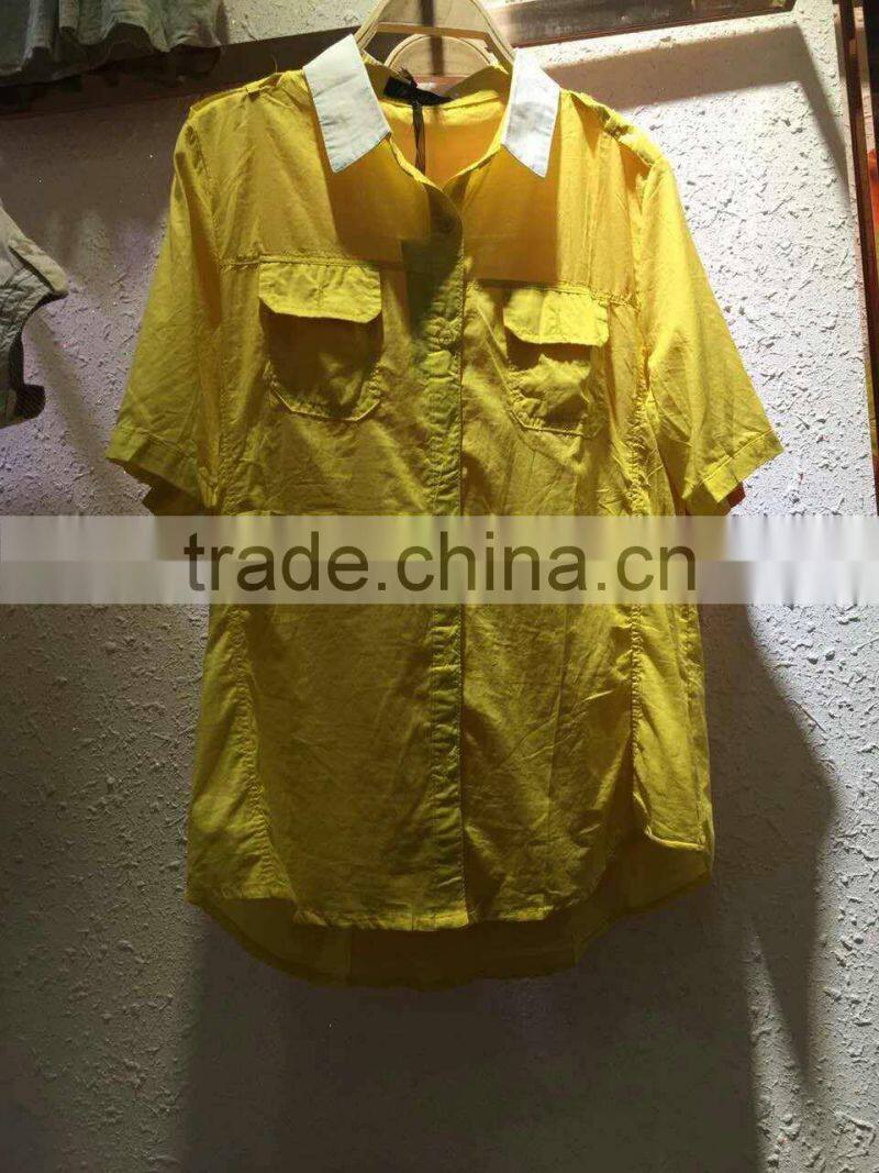 GZY linen fabric fashion for shirt women 2017 stock lots