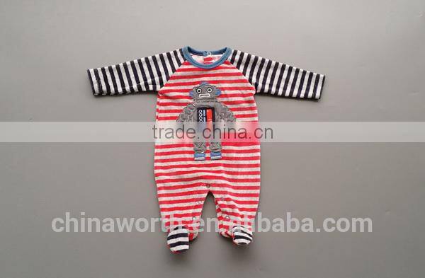 Wholesale cheap high quality cute velvet kids winter rompers with feet