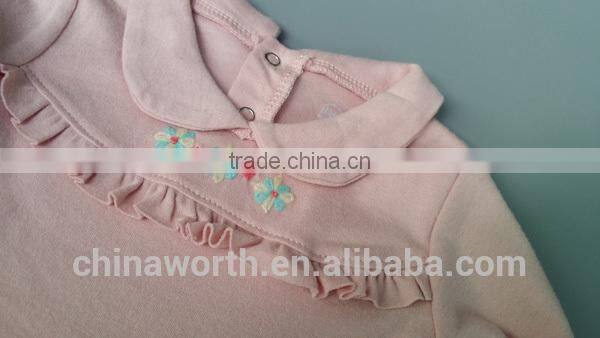 Factory Direct Wholesale Baby Polo Neck follower embroidered Romper