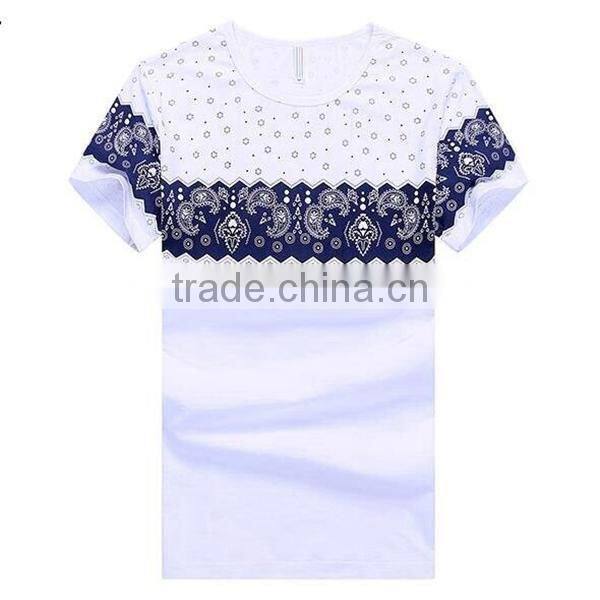 Latest Design O Neck Cotton Fabric Men Short Sleeve T Shirt in Bulk Custom Print Clothing