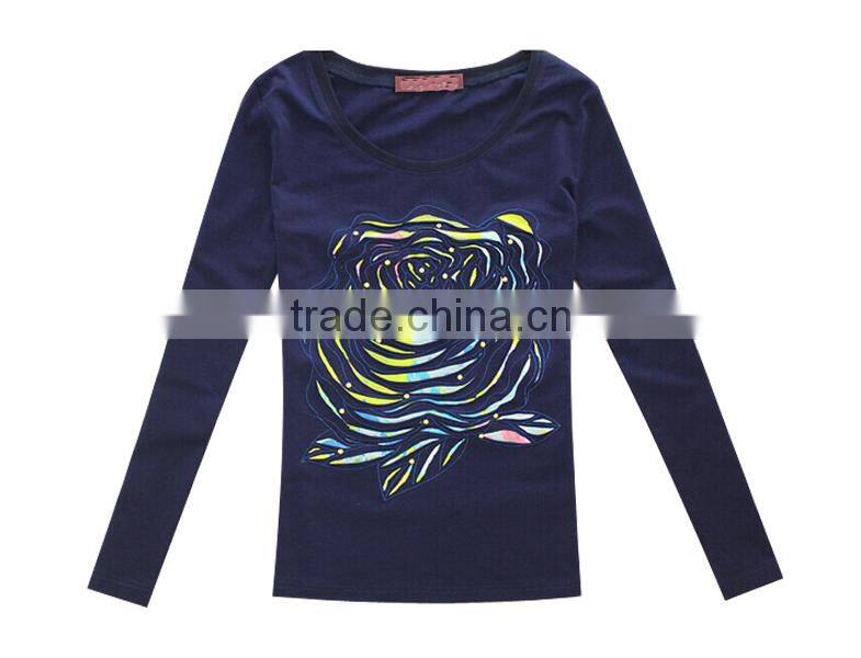 High Quality Wholesale Fashion Casual Long Sleeve T Shirts Wear For Women Custom Printing