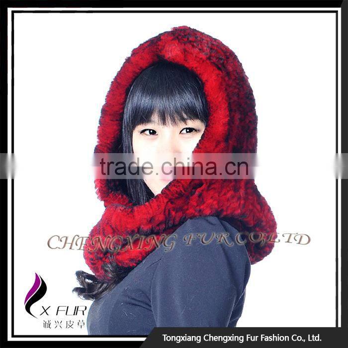 CX-C-184 2016 China New Promotional Product Hijab Scarf Rex Rabbit Fur Hat
