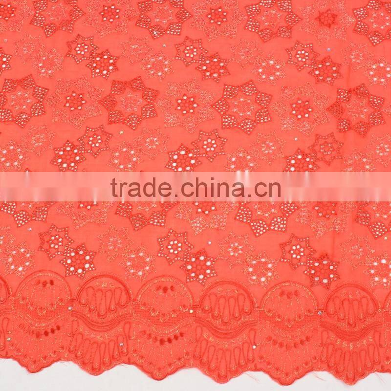 Bestwaytex Beautiful Yellow Embroidered Swiss Voile Lace in Switzerland SL0409-6