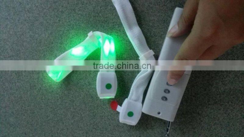 2015 remote control LED fabric wristband specially for big party or vocal concert