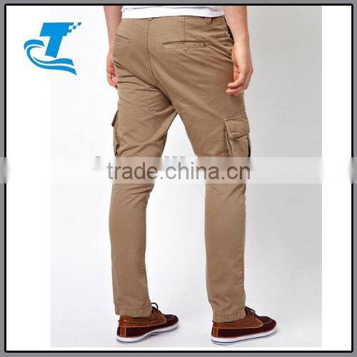 khaki Mens Cargo Pants With Side Pockets