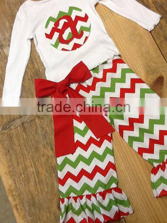 Christmas Clothing Sets Baby Girls Candy Top Pants Sets Kids Chevron Christmas Boutique Outfits