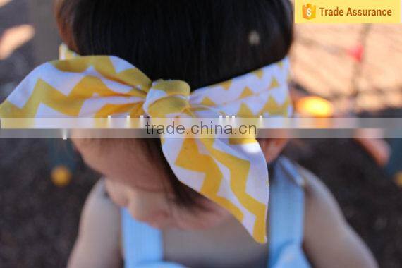 Chevron and polka dot baby girls cotton headband bowknot headwrap