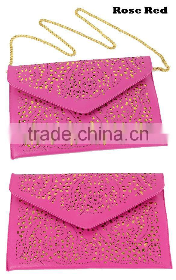 Women's Vintage Hollow Out Envelope Clutch Shoulder Cross-body Bag 18493#