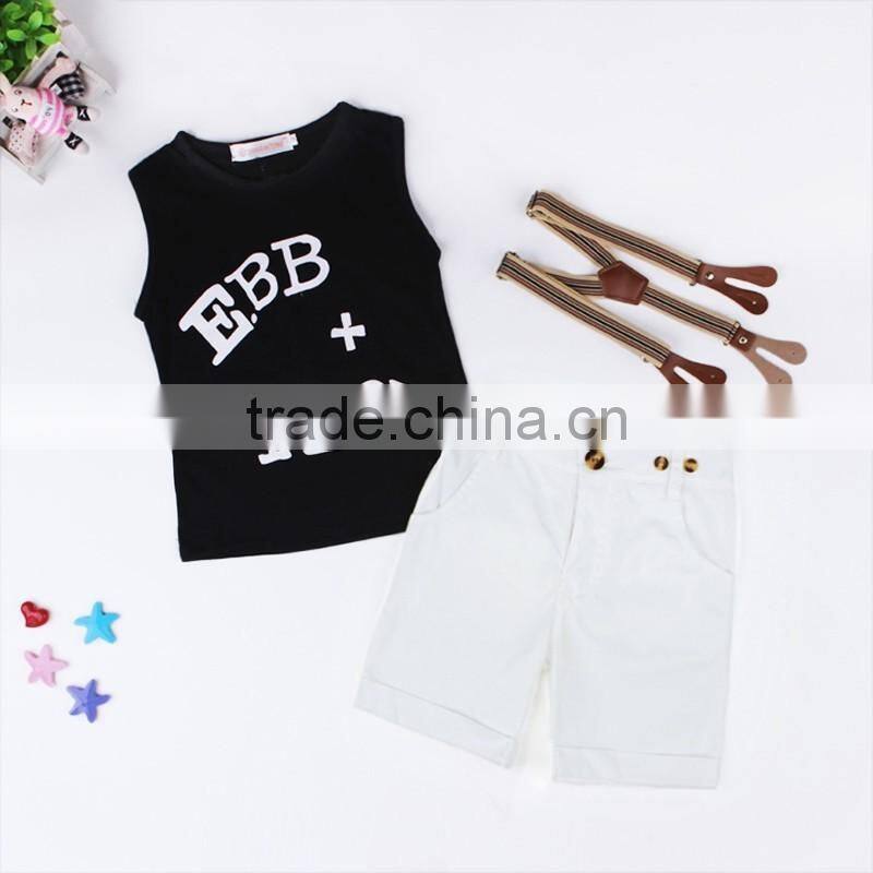Hot sell baby clothes sets cool boy 2 pcs overall suit for kid's summer infant garment wholesale children's boutique clothing