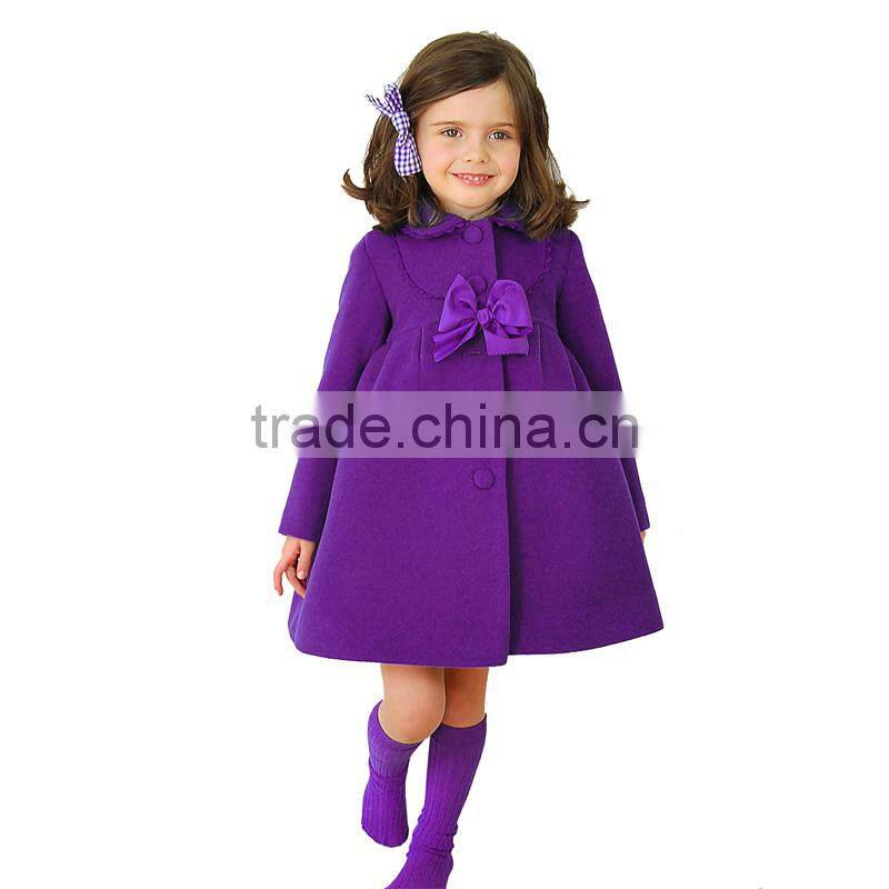 hot sale high quality boutique europe style long red winter coat for kids LB20151113-4