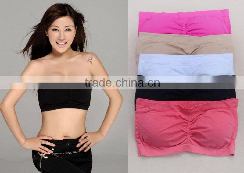 China factory wholesale sexy women seamless tube bra photos/sports bra