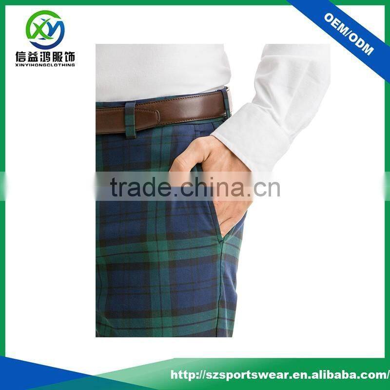 High quality custom made light weight dry fit mens sublimation printing golf pants