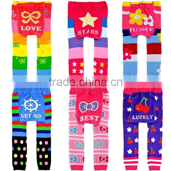 Hot Sale Baby Girls And Boys PP Pants Cooton With Cut Cartoon Pattern Knit Children Leggings For Toddle Wear SC40822-10