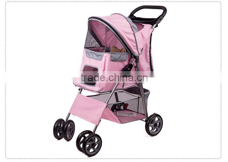 4 Wheels Pet Stroller Cat Dog Cage Stroller