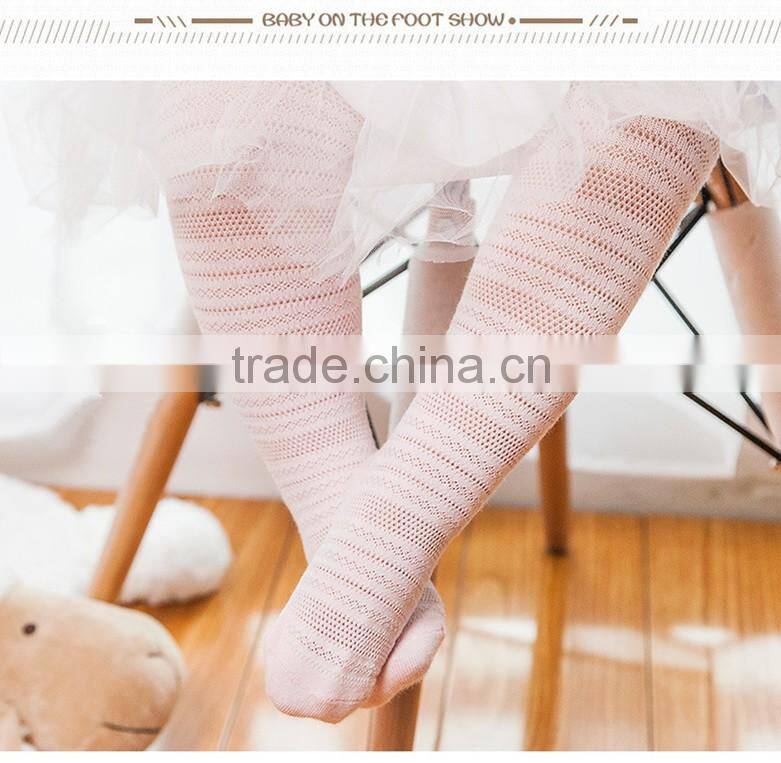 2016 Summer net design baby tights thin pantyhose baby open files pants socks