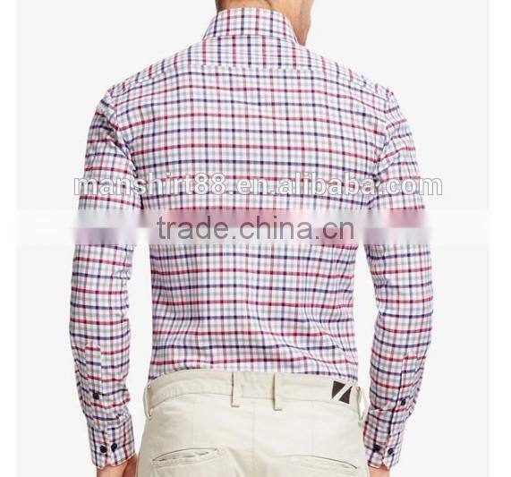 Manufactures dress shirt for men plaid fabric men shirt cutting