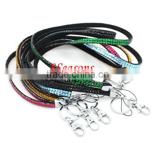 Mixed Acrylic Strap Lanyard For ID Card /Mobile Phone With Lobster Clasp Key Ring 44cm