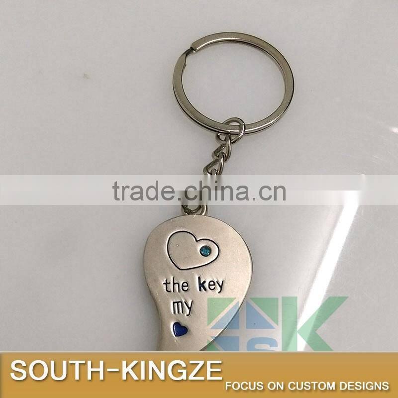 Girl Boy Alluminum Alloy Half Hearts Keychain