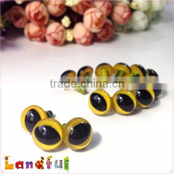 12mm Crochet Toys Craft Doll Yellow Safety Cat Eyes for Stuffed Toys