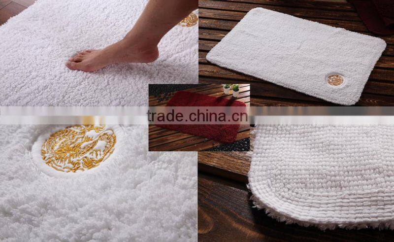 hotel bath mat,hotel bath rug,white cotton bath mat