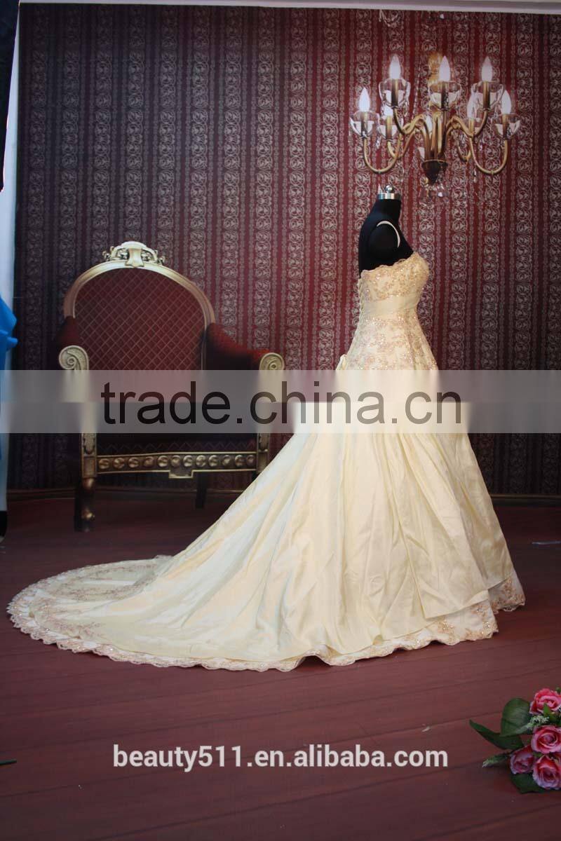 IN STOCK Off-The-Shoulder wedding dress sleeveless flower ball gown bridal dresses SW111