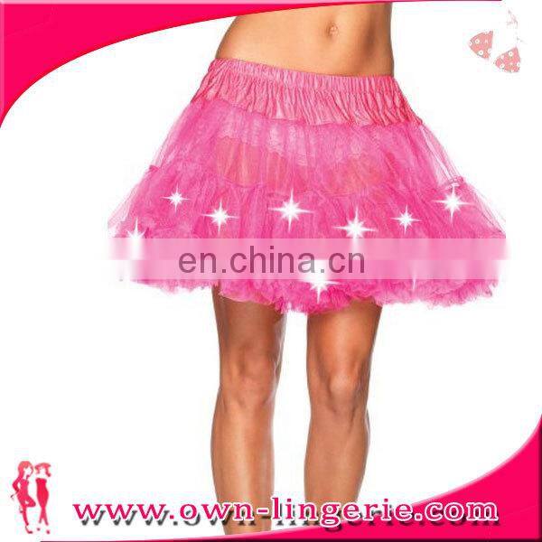 Wholesale cheap tulle pattern blue led lights tutu skirt