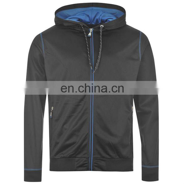man mesh zipped pocket plain 100% polyester hoodies