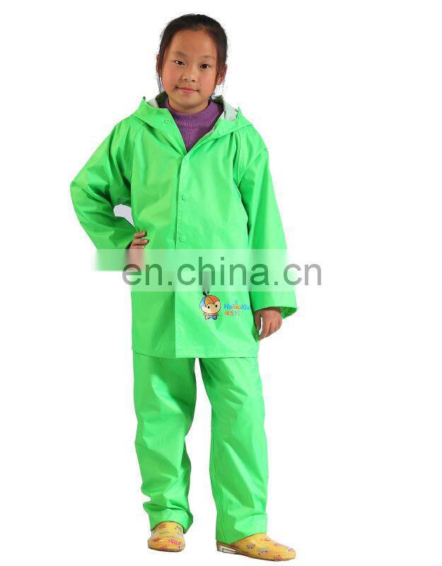 high quality colorful waterproof children 100% pvc raincoat