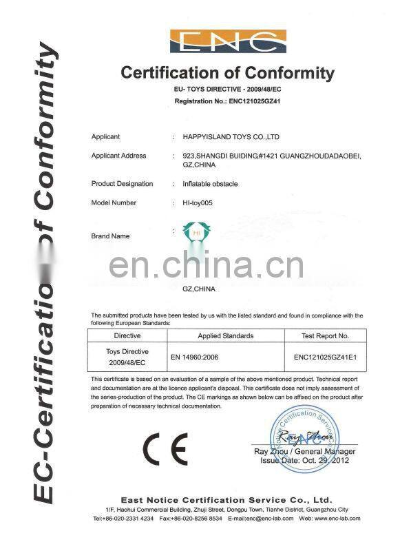 HI high quality giant inflatable obstacle course video for adults and kids