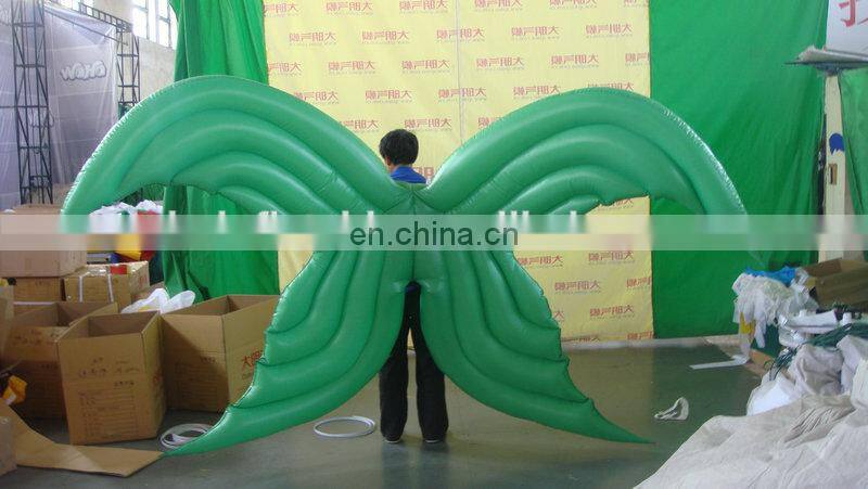 customized new style green inflatable costume butterfly wing for advertising