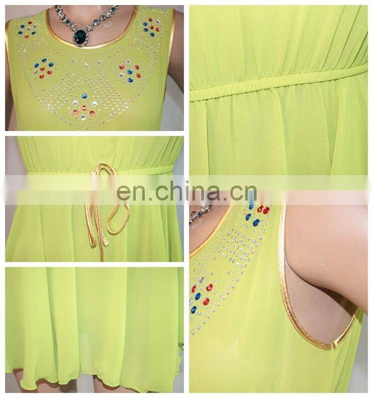 New Design Durable Lady Woven Models Blouses shirt In Chiffon