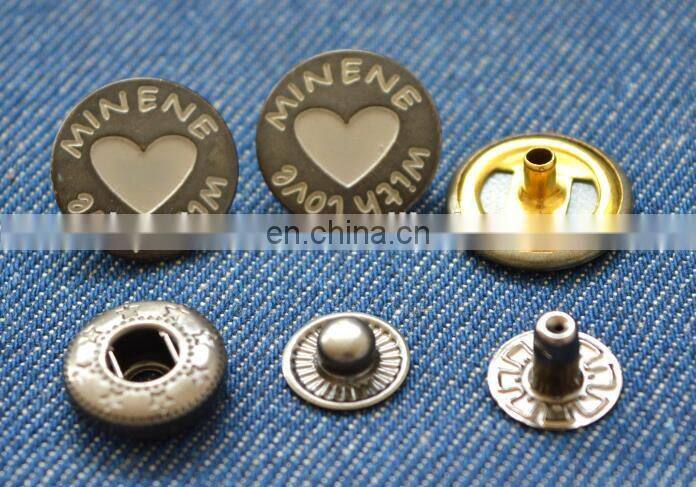 Metal snap button for jeans