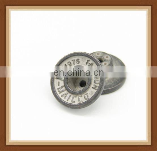 contrast tin shank button for jeans, material is zinc alloy