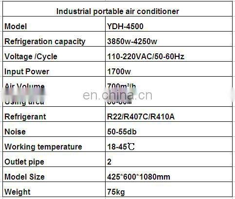 Industrial Movable air cooling machine with two hose air output