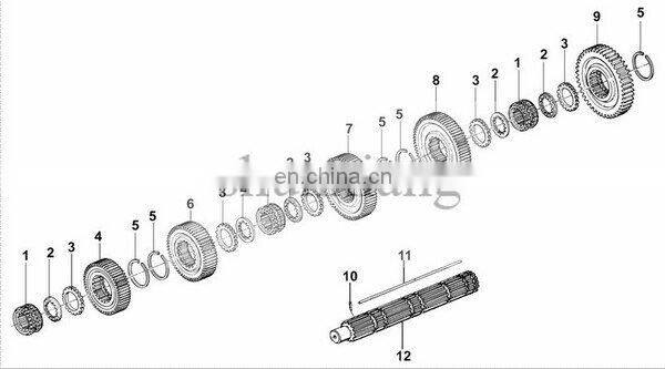 Gear M/S 3rd gear Eaton gear 12JSD200T-1707030 gearbox prices