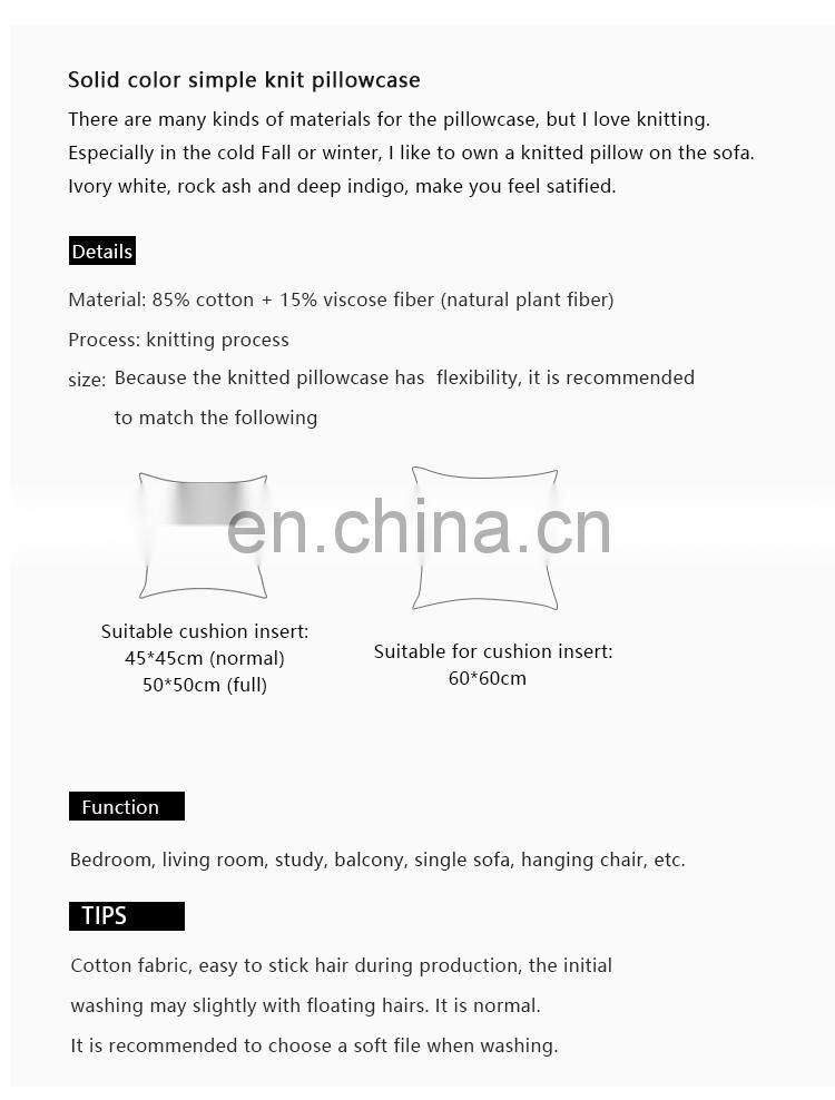 RAWHOUSE white black gray blue Knitted Pillow Case Cushion Cover with tassels