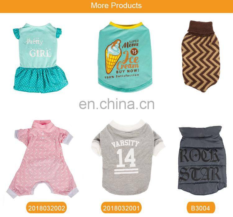 China Designer High Quality Cotton Pet Pretty Popular spring Dog Clothes