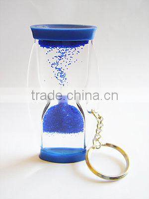 Acrylic Liquid Bubble Sand Timer Keychain, Magic LED Light Keychain