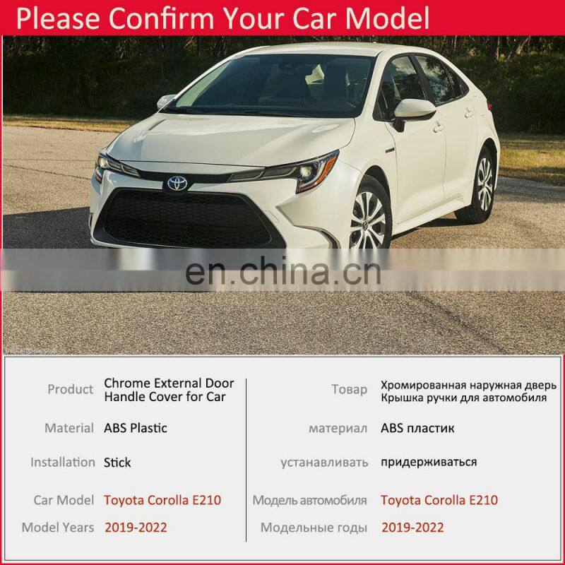 for Toyota Corolla Auris E210 2019 2020 2021 2022 Chrome Door Handle Cover Catch Trim Set Car Catch Cap Styling Accessories ABS