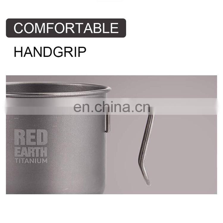 GiNT 440ML Home Office Cafe Portable Light Weighted 100% Titanium Cup Coffee Mugs with Handle