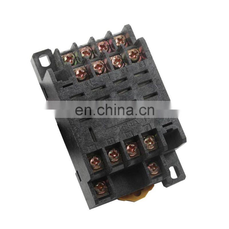 LY4NJ HH64P AC 110V 220V DC 12V DC 24V 14PIN 10A silvercontact Power Relay Coil 4PDTintermediate relay switchwithsocket Base